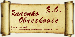 Radenko Obretković vizit kartica